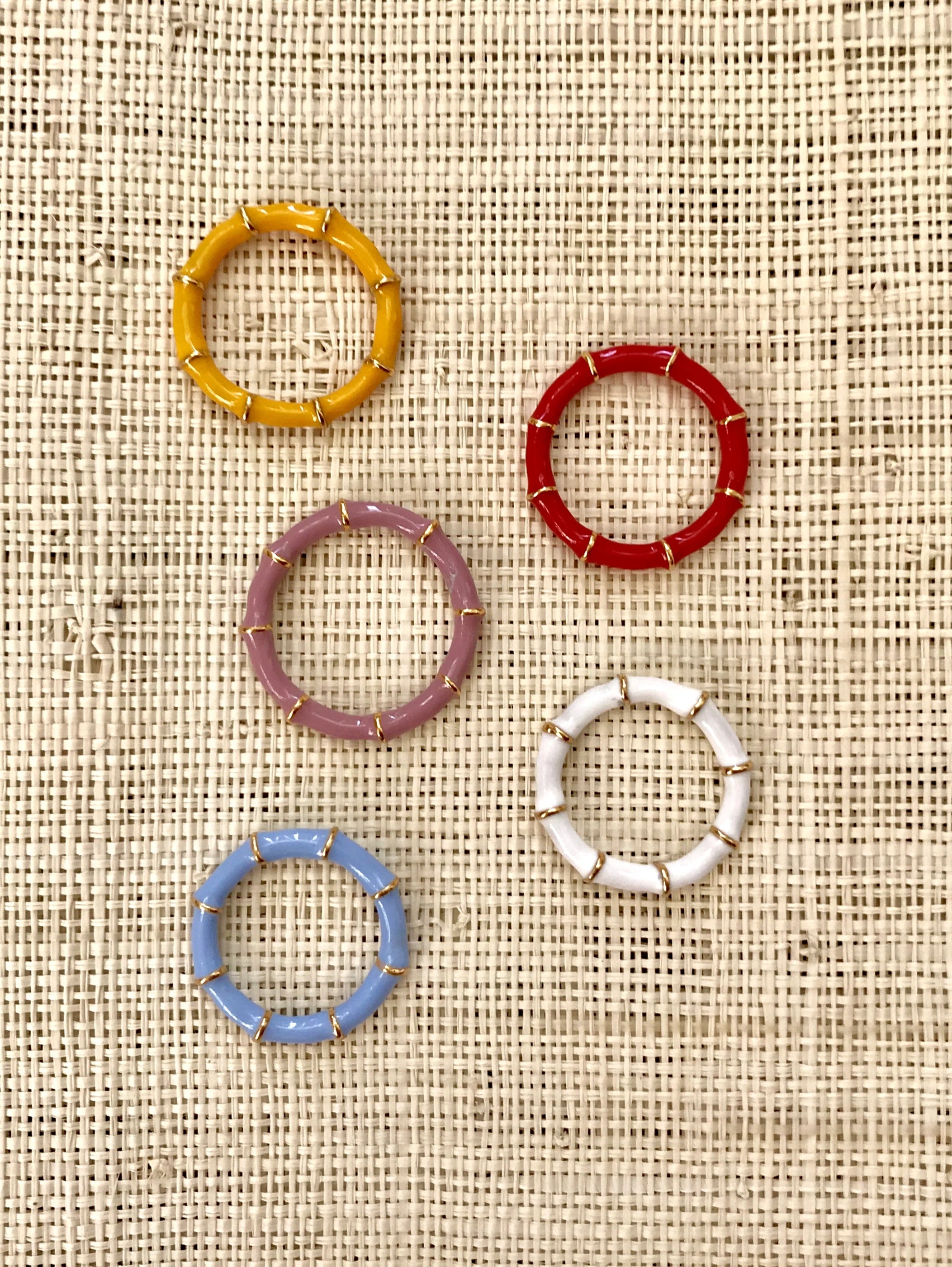 Bamboo Resin Bangle Ring 8