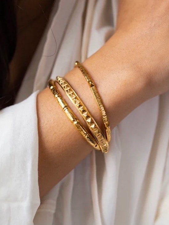 Textured Bamboo Cuff Bracelet 3