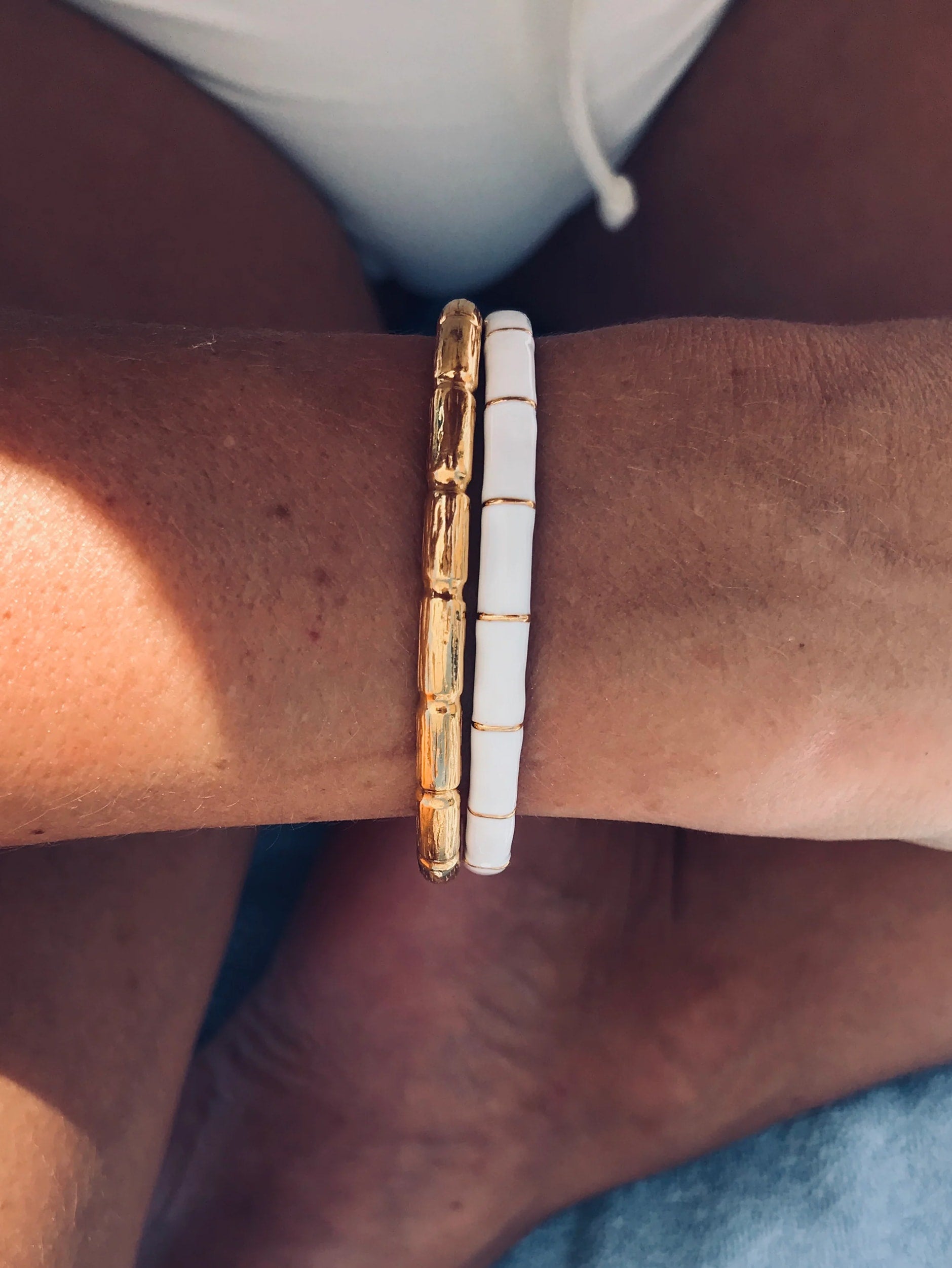 Textured Bamboo Cuff Bracelet 4