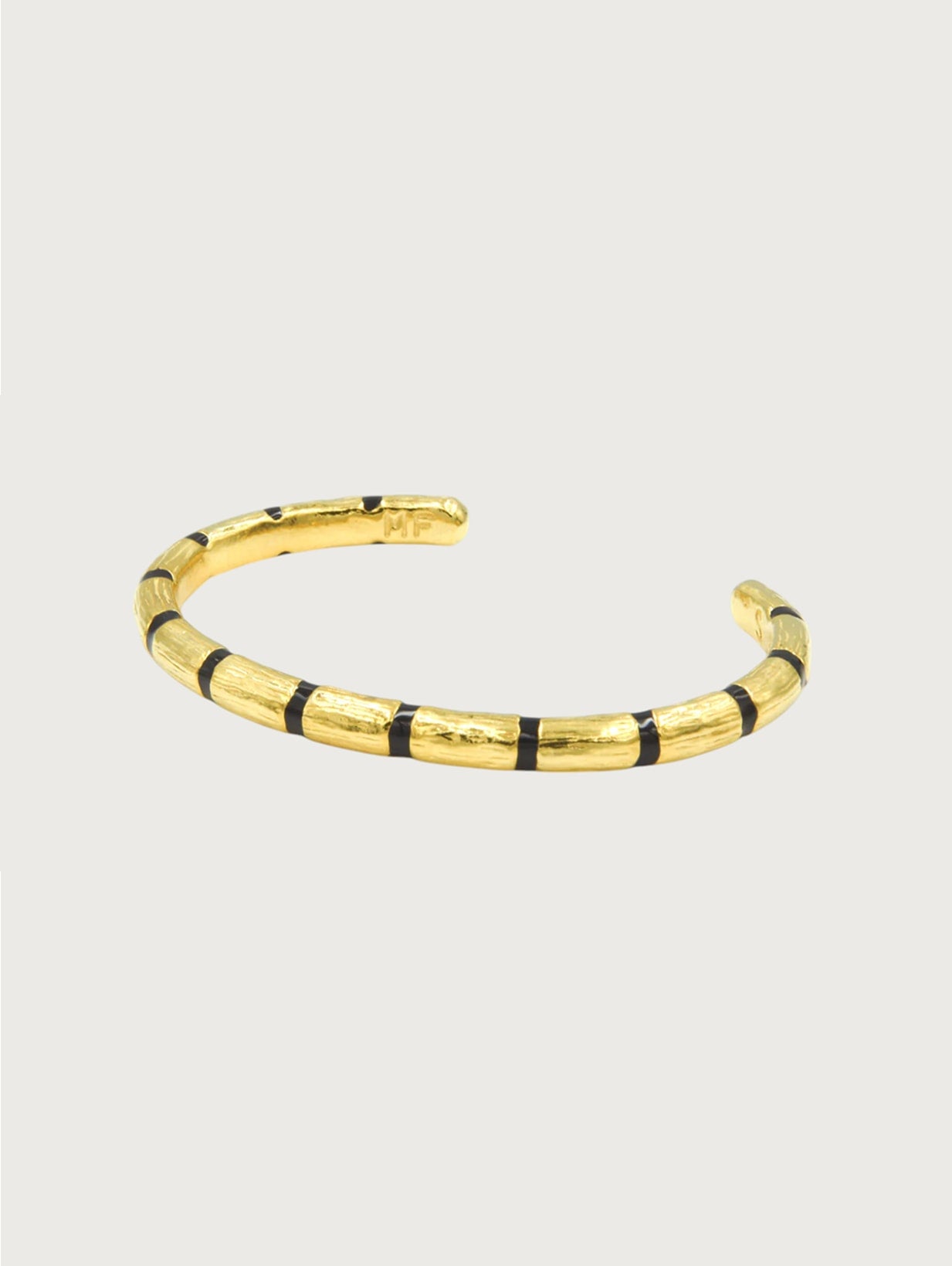 Striped Bamboo Cuff Bracelet