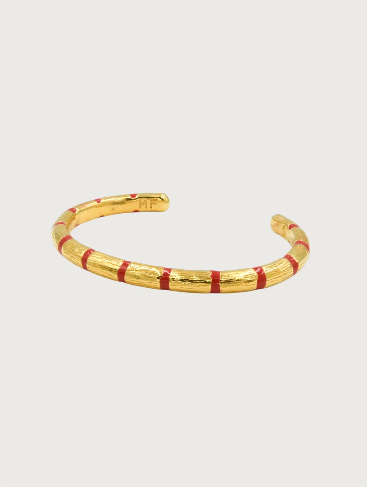 Striped Bamboo Cuff Bracelet 4