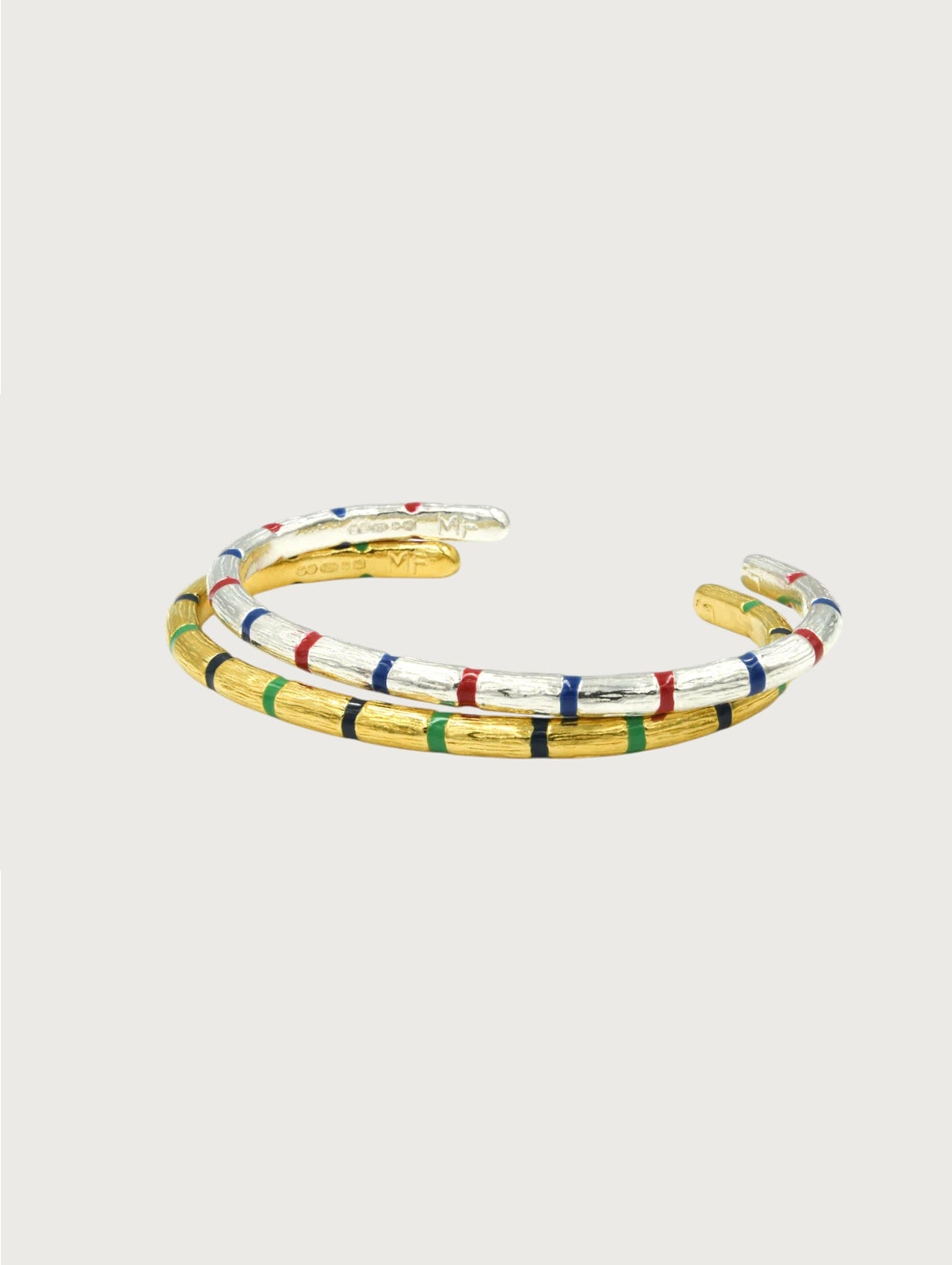 Striped Bamboo Cuff Bracelet 9