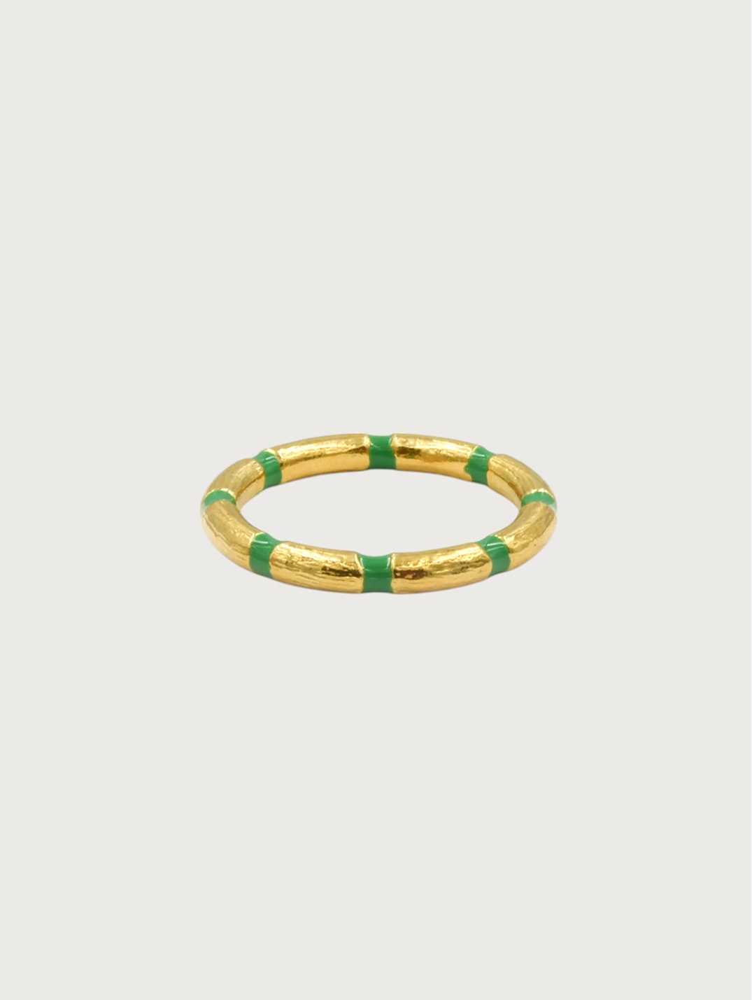 Enamel Accent Bamboo Ring