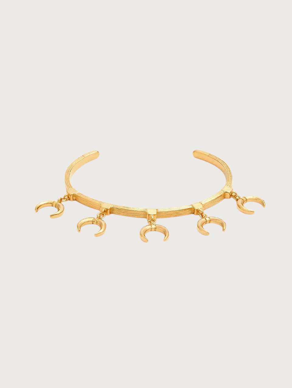 Moon Charm Cuff Bracelet