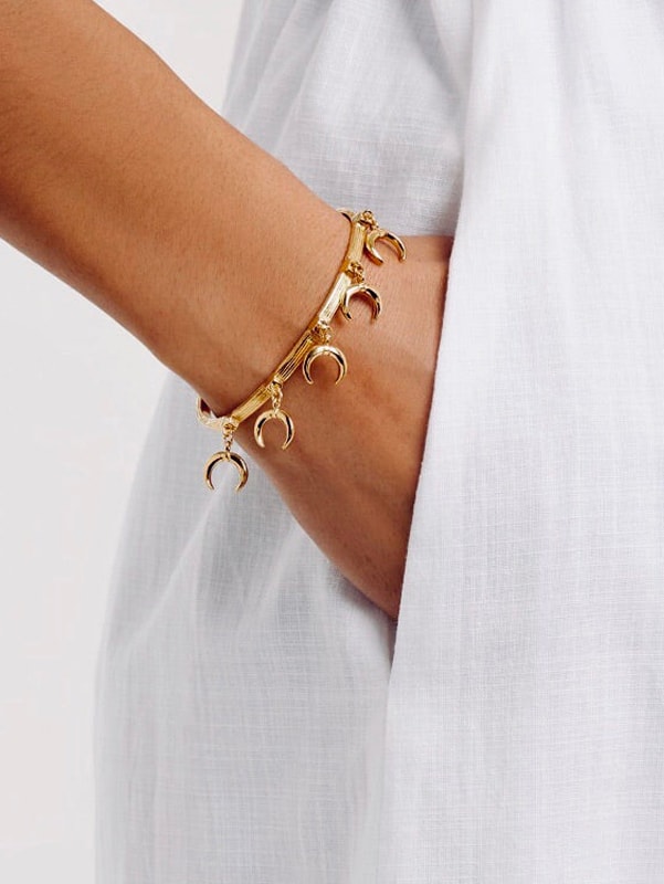 Moon Charm Cuff Bracelet 3