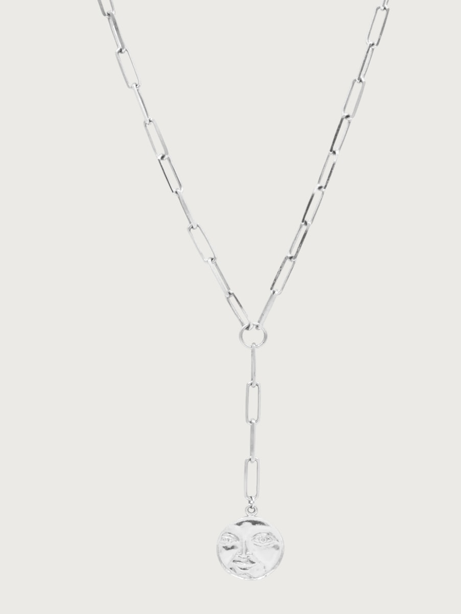 Face Coin Drop Necklace