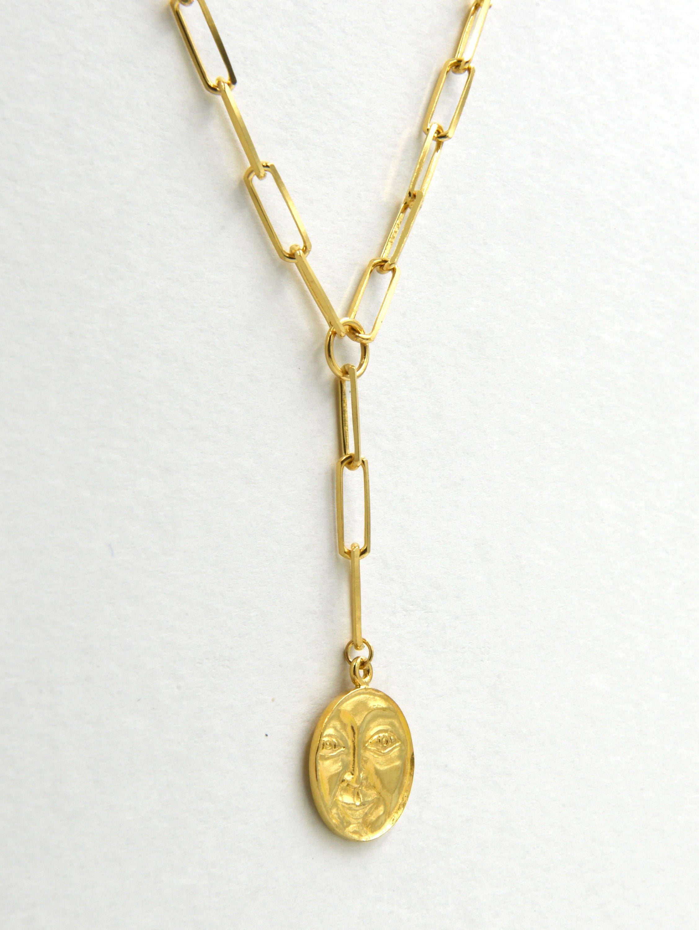 Face Coin Drop Necklace 3