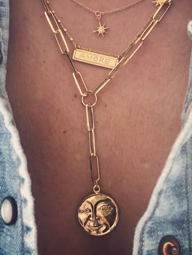 Face Coin Drop Necklace 4
