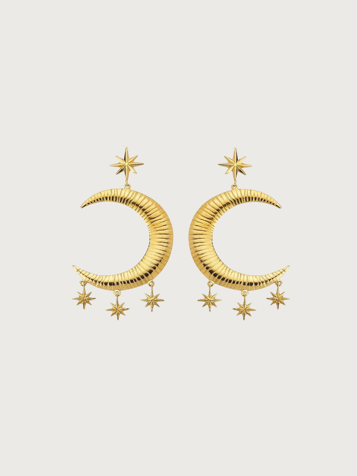 Star Cluster Moon Hoop Earrings